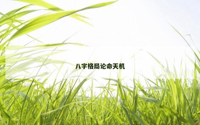 八字格局论命天机