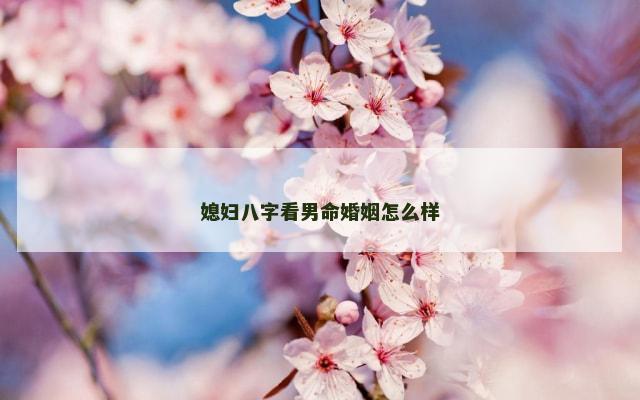 媳妇八字看男命婚姻怎么样