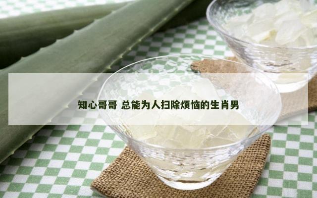 知心哥哥 总能为人扫除烦恼的生肖男