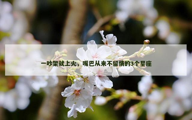 一吵架就上火，嘴巴从来不留情的3个星座