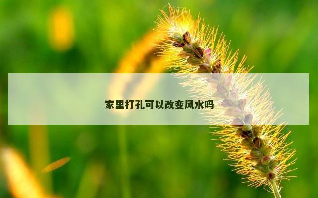 家里打孔可以改变风水吗