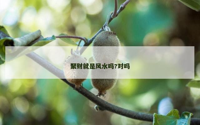 聚财就是风水吗?对吗
