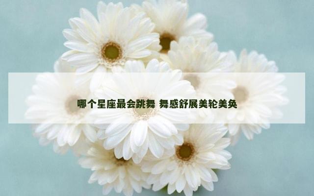 哪个星座最会跳舞 舞感舒展美轮美奂
