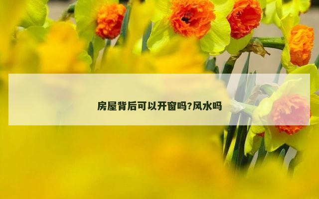 房屋背后可以开窗吗?风水吗