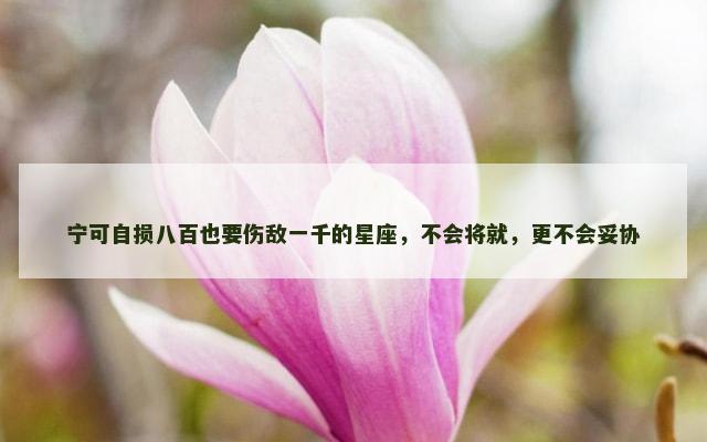 宁可自损八百也要伤敌一千的星座，不会将就，更不会妥协