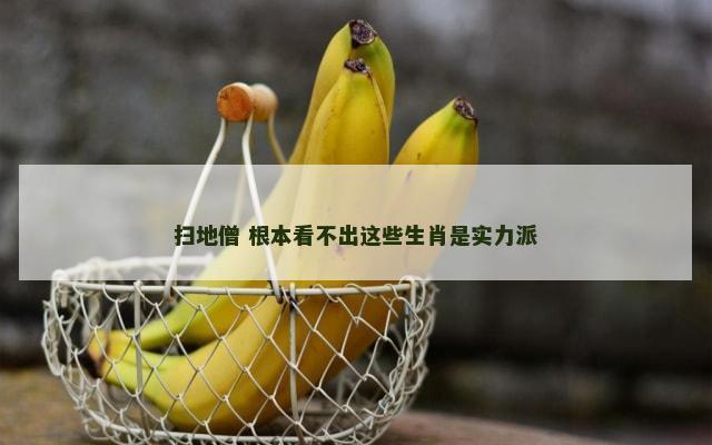 扫地僧 根本看不出这些生肖是实力派