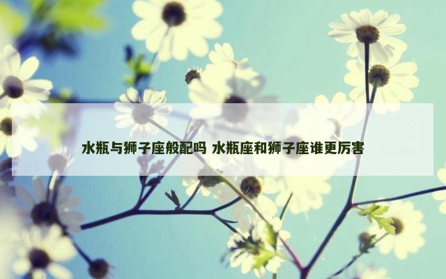 水瓶与狮子座般配吗 水瓶座和狮子座谁更厉害