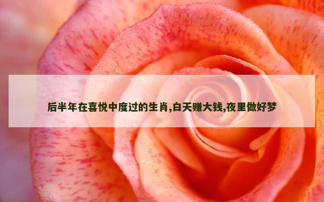 后半年在喜悦中度过的生肖,白天赚大钱,夜里做好梦