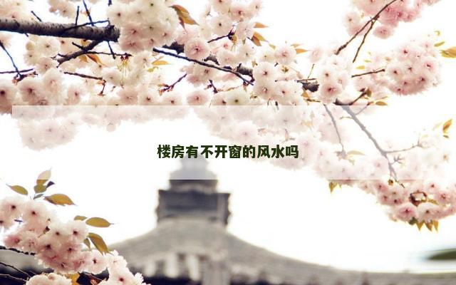 楼房有不开窗的风水吗