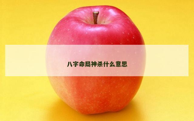 八字命局神杀什么意思