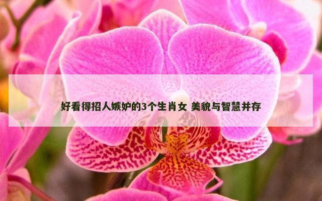好看得招人嫉妒的3个生肖女 美貌与智慧并存