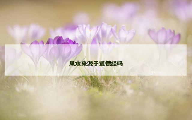 风水来源于道德经吗