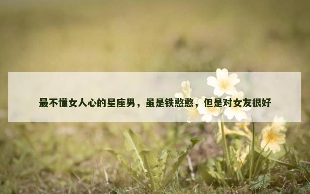 最不懂女人心的星座男，虽是铁憨憨，但是对女友很好