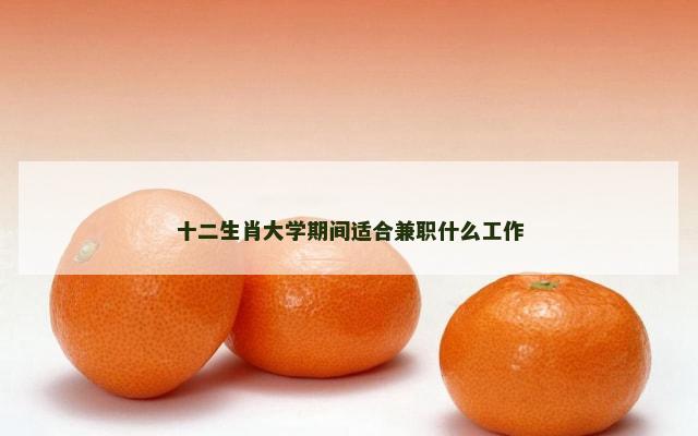 十二生肖大学期间适合兼职什么工作