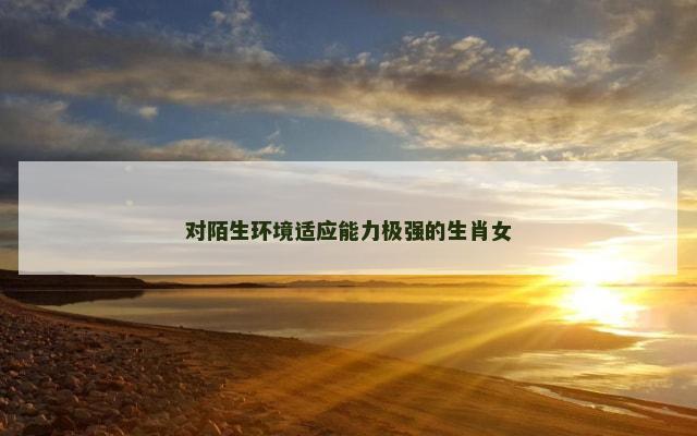 对陌生环境适应能力极强的生肖女