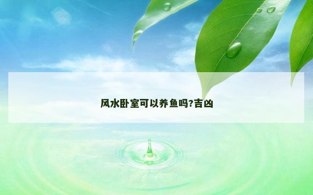 风水卧室可以养鱼吗?吉凶