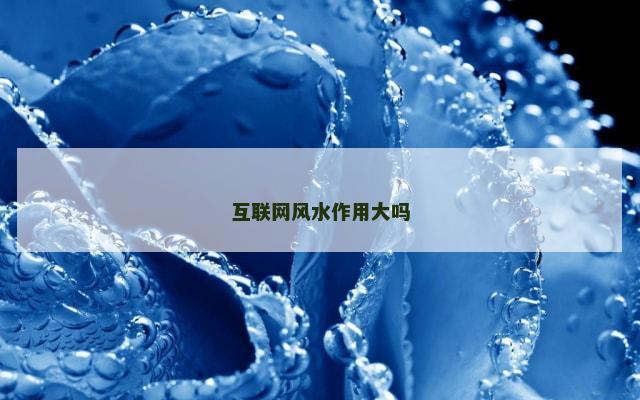 互联网风水作用大吗