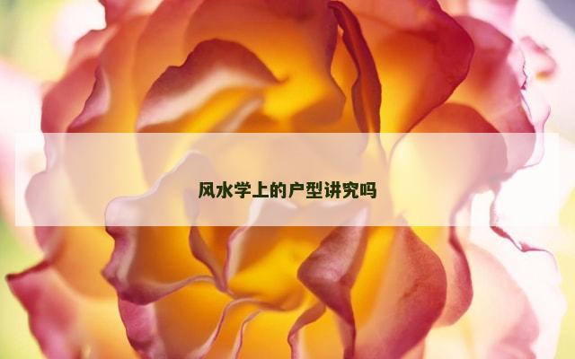 风水学上的户型讲究吗
