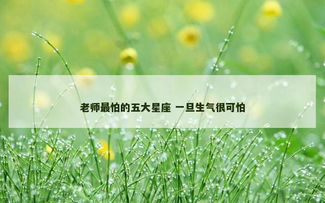 老师最怕的五大星座 一旦生气很可怕