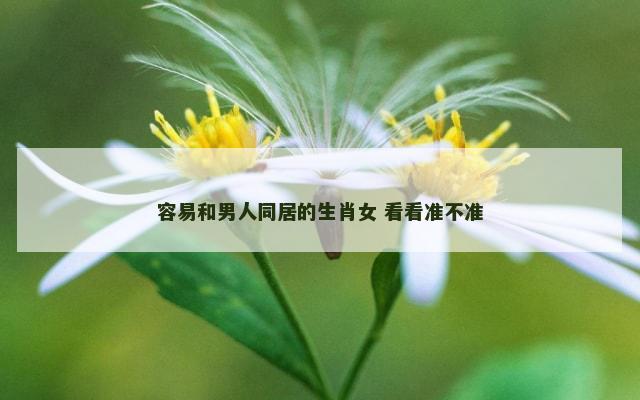 容易和男人同居的生肖女 看看准不准