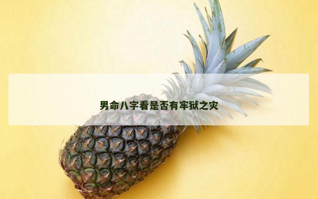 男命八字看是否有牢狱之灾