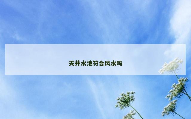 天井水池符合风水吗