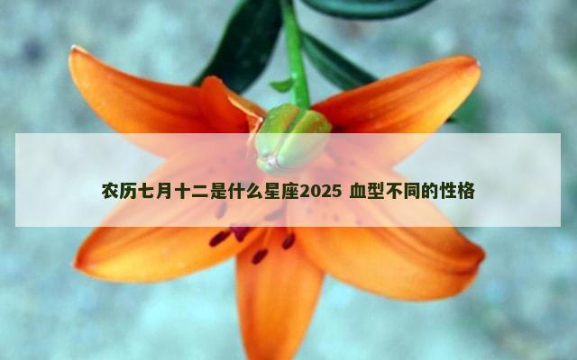 农历七月十二是什么星座2025 血型不同的性格