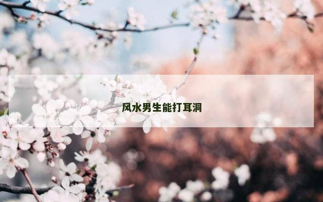 风水男生能打耳洞