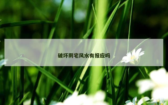 破坏阴宅风水有报应吗