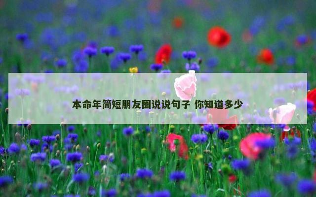本命年简短朋友圈说说句子 你知道多少
