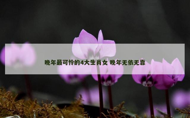 晚年最可怜的4大生肖女 晚年无依无靠