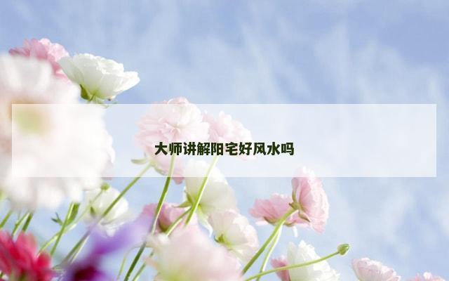 大师讲解阳宅好风水吗