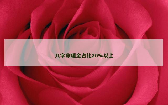 八字命理金占比20%以上