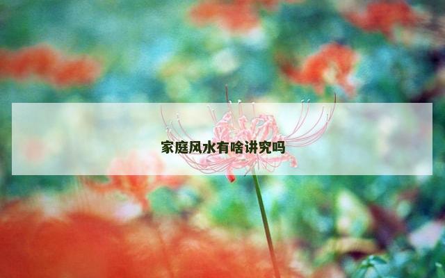 家庭风水有啥讲究吗