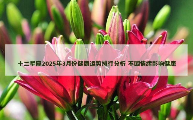十二星座2025年3月份健康运势排行分析 不因情绪影响健康