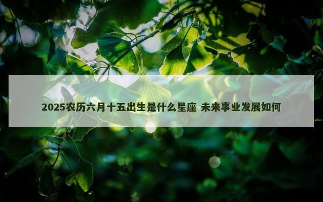 2025农历六月十五出生是什么星座 未来事业发展如何