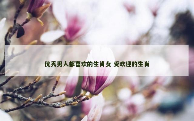 优秀男人都喜欢的生肖女 受欢迎的生肖