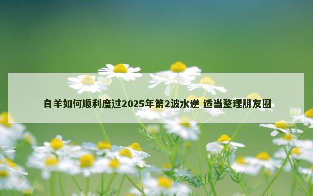 白羊如何顺利度过2025年第2波水逆 适当整理朋友圈