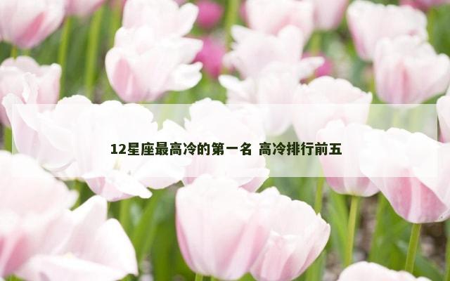 12星座最高冷的第一名 高冷排行前五