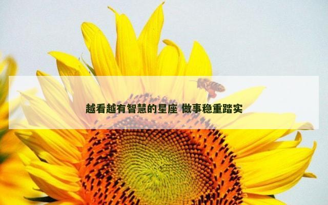 越看越有智慧的星座 做事稳重踏实