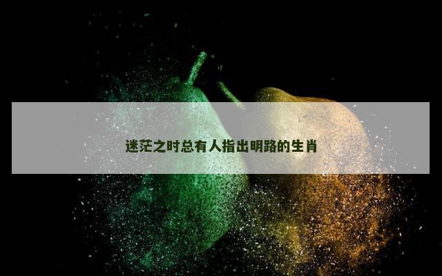 迷茫之时总有人指出明路的生肖