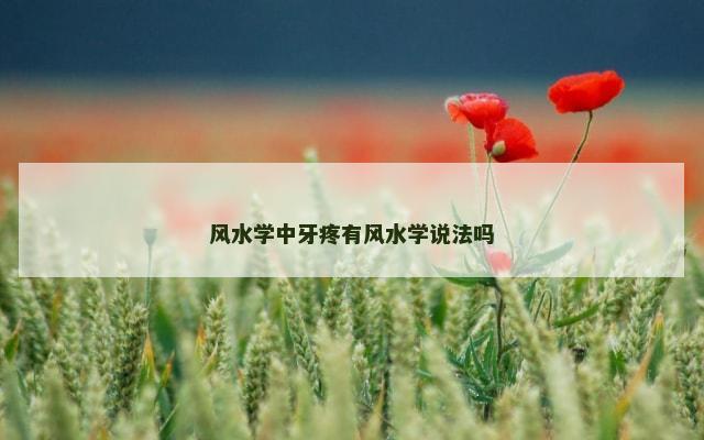 风水学中牙疼有风水学说法吗