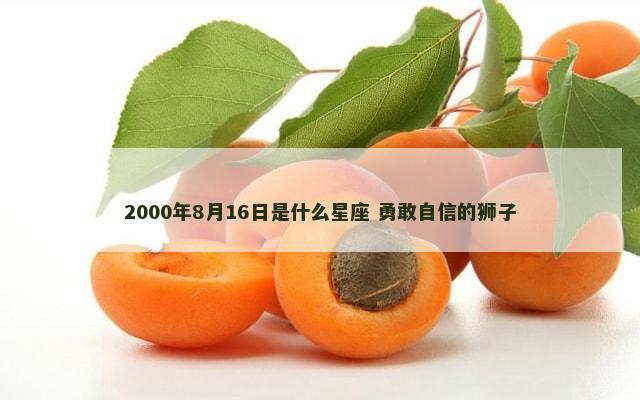 2000年8月16日是什么星座 勇敢自信的狮子