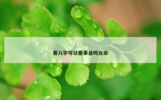 看八字可以看事业吗女命