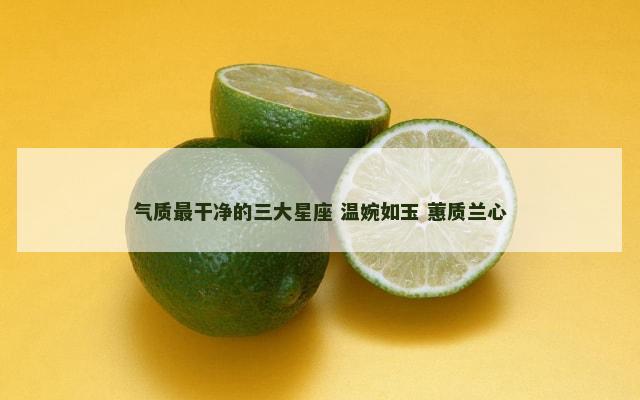气质最干净的三大星座 温婉如玉 蕙质兰心
