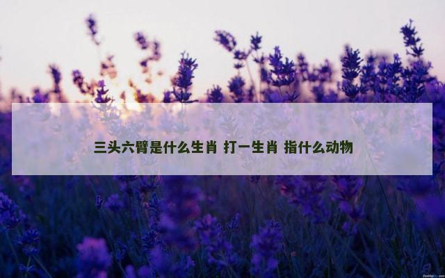 三头六臂是什么生肖 打一生肖 指什么动物