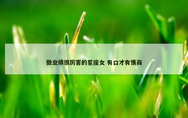 做业绩很厉害的星座女 有口才有情商