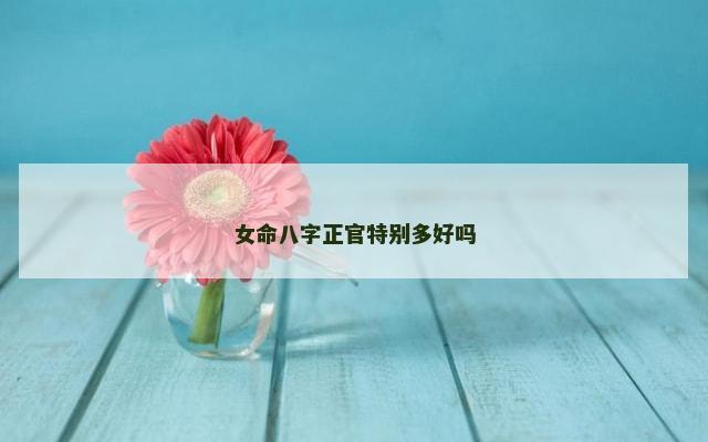 女命八字正官特别多好吗