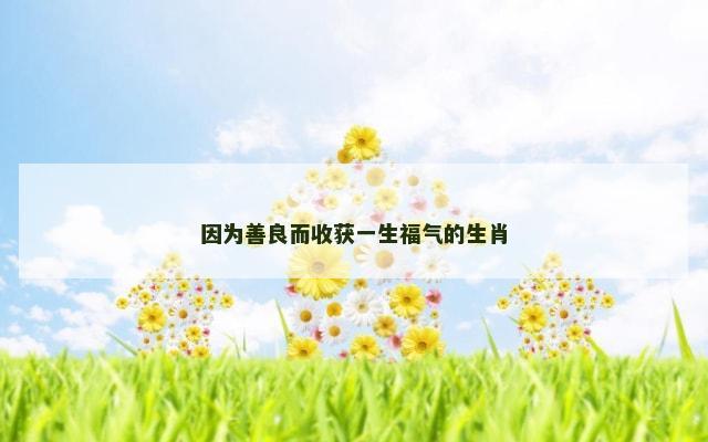 因为善良而收获一生福气的生肖