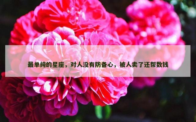 最单纯的星座，对人没有防备心，被人卖了还帮数钱
